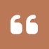 Quotation marks icon in white on a brown square background.